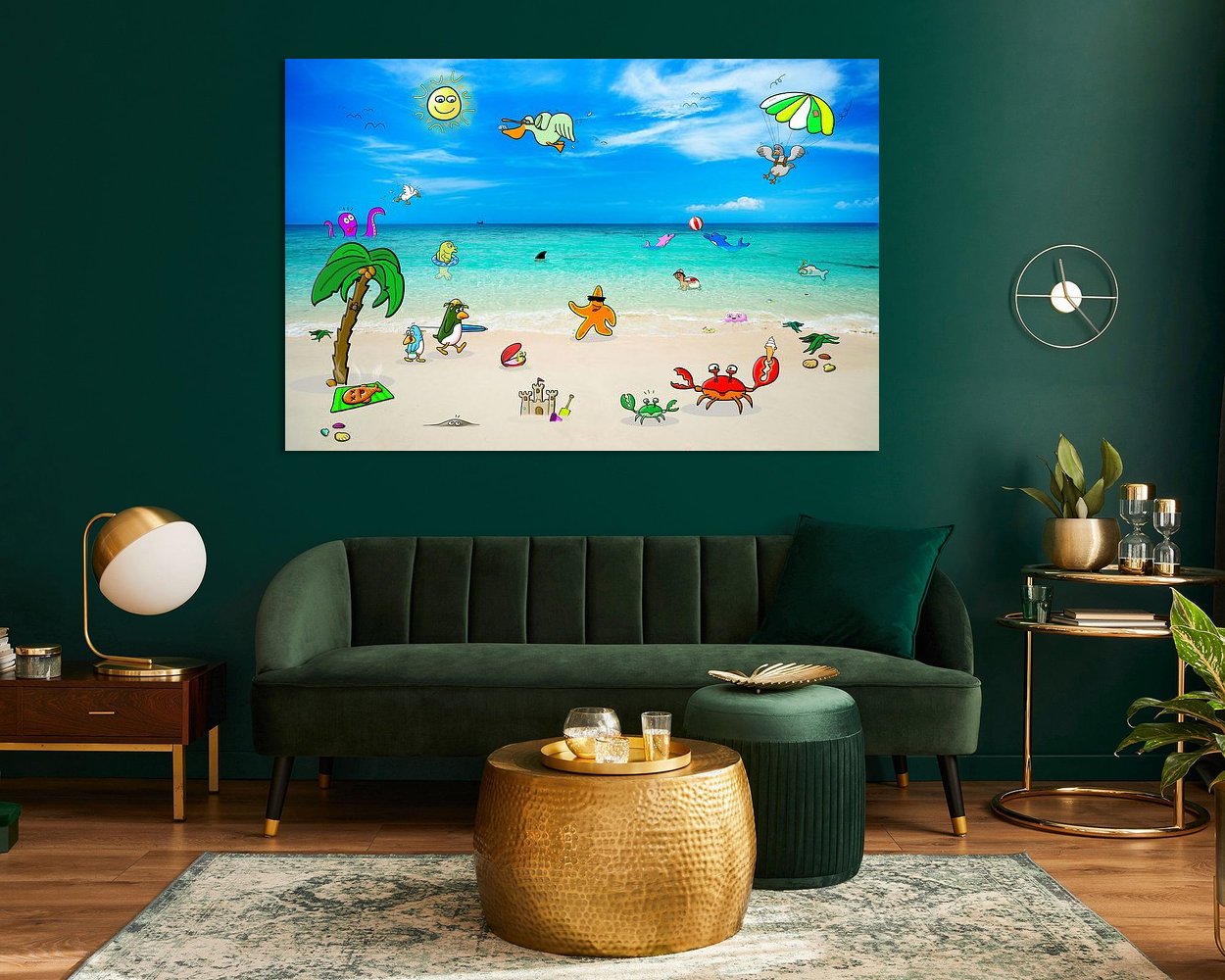 Voorbeeld van het werk in een kamer