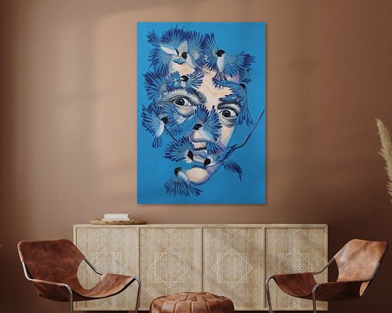 Voorbeeld van het werk in een kamer