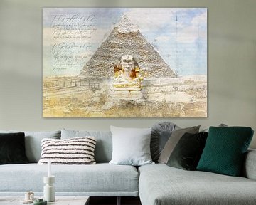 Grote Sfinx van Gizeh + Sfinx, Egypte van Theodor Decker