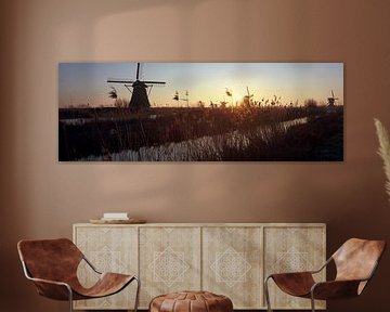 Kinderdijk windmills panorama by Angel Flores