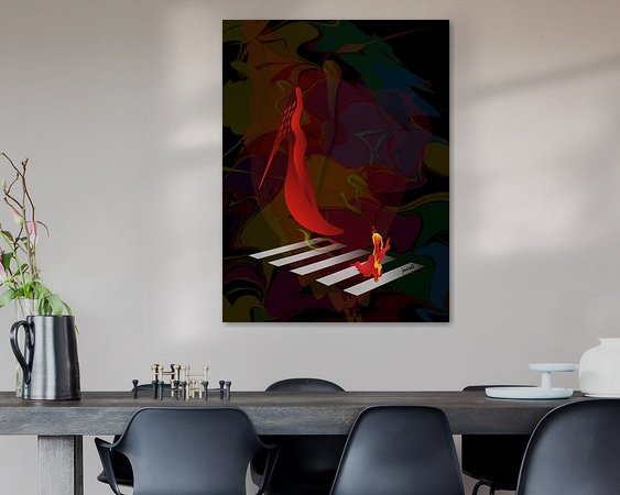Voorbeeld van het werk in een kamer