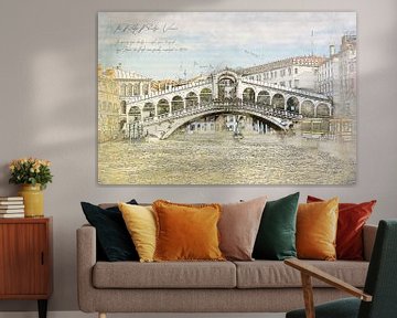 Rialtobrug, Venetië van Theodor Decker