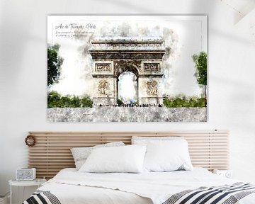 Arc de Triomphe, Waterverf, Parijs van Theodor Decker