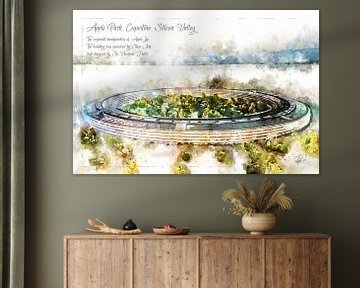 Apple Parc, Aquarell, Cupertino von Theodor Decker