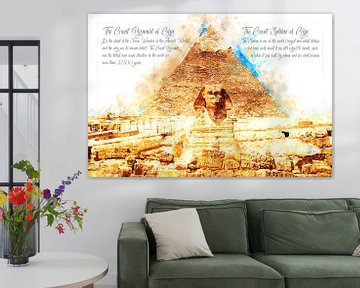 Cheops Piramide en Sfinx, Waterverf, Gizeh van Theodor Decker