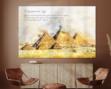 Piramides van Gizeh, Waterverf, Egypte van Theodor Decker