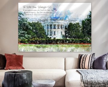 Das Weiße Haus, Aquarell, Washington DC von Theodor Decker