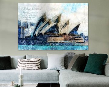 Opera Sydney, aquarel, Australië van Theodor Decker