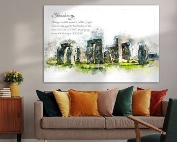 Stonehenge, Waterverf, Engeland van Theodor Decker