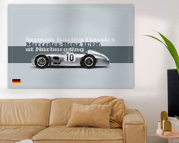 Mercedes Benz W196 op de Nürburgring, Duitsland van Theodor Decker