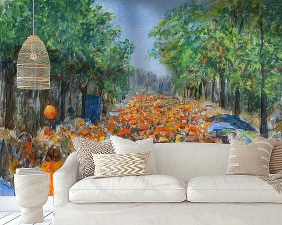 Voorbeeld van het werk in een kamer