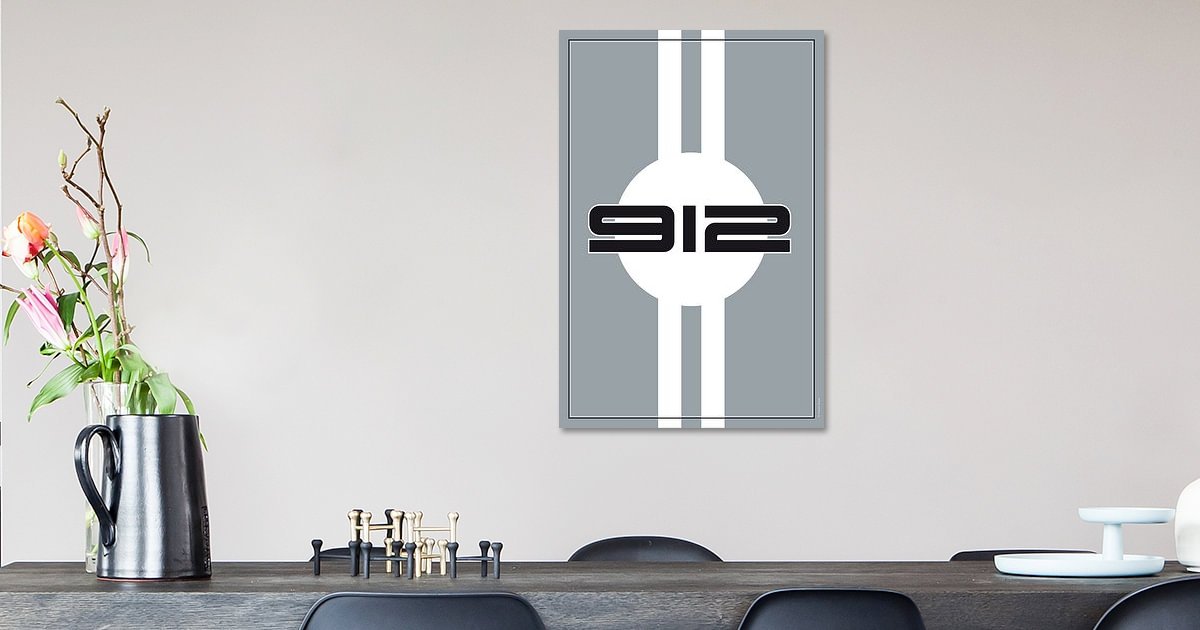 Porsche 912, racing car design by Theodor Decker on canvas, poster ...