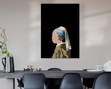 Fille avec la boucle d'oreille en perle - Fille de Vermeer sur Debora Van Eijk