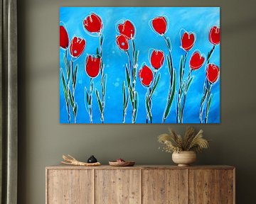 Tulpen met blauw van Nicole Habets