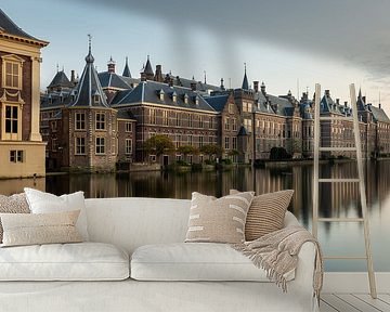 Het binnenhof in Den Haag in de avond