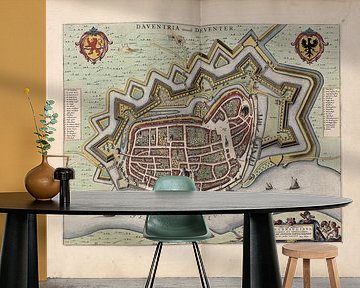 Deventer, Stadtplan Joan Blaeu 1652 von Atelier Liesjes