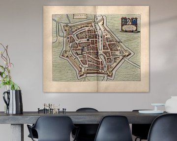 Dokkum, Plan de la ville Joan Blaeu 1652 sur Atelier Liesjes