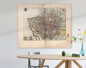 Harlingen, Stadtplan Joan Blaeu 1652 von Atelier Liesjes