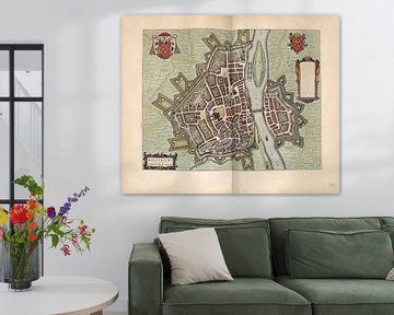 Maastricht Limburg, City map Joan Blaeu 1652 by Atelier Liesjes
