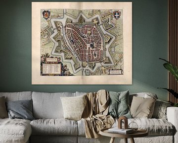 Zwolle, Stadtplan Joan Blaeu 1652 von Atelier Liesjes