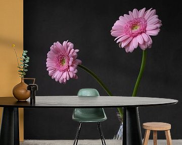 Foto print  | roze gerbera's | roze bloem | modern | botanisch | bloemen | lente van Jenneke Boeijink