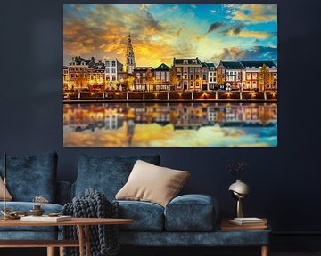 Lever du soleil dans le port de Breda sur Martijn