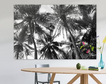 Atmospheric palm trees black and white by Bianca ter Riet