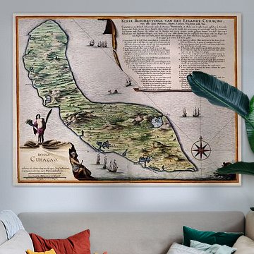 Old map of Curacao by Atelier Liesjes