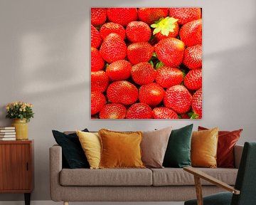 Aardbeien, rood, fruit van Leo van Maanen
