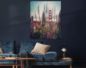 Fleurs avec le Golden Gate Bridge sur Bert Nijholt