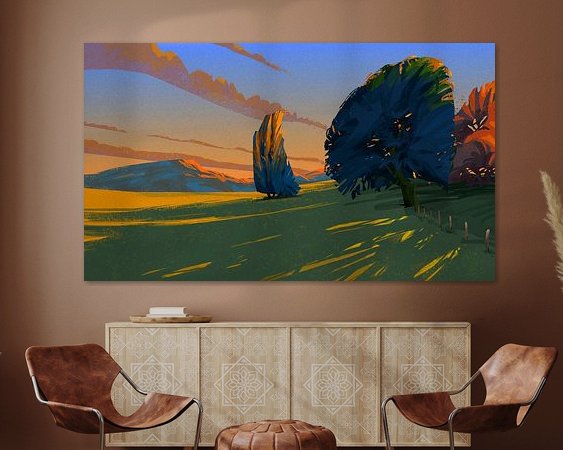 Voorbeeld van het werk in een kamer