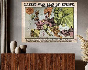Humor met een kaart van Europa, 1870 van Atelier Liesjes
