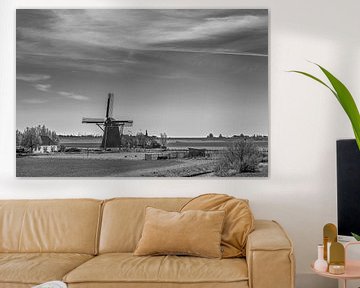 Windmill in the Frisian landscape just outside Workum by Harrie Muis