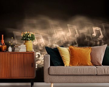 Water drop on a lint with bokeh in the form of a musical note by Bert Nijholt