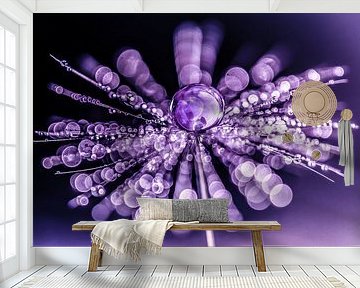 Water drops on a lint with bokeh by Bert Nijholt