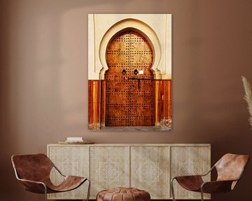 Brown, wooden door in Morocco by Homemade Photos