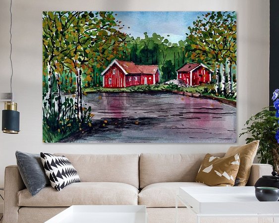 Voorbeeld van het werk in een kamer