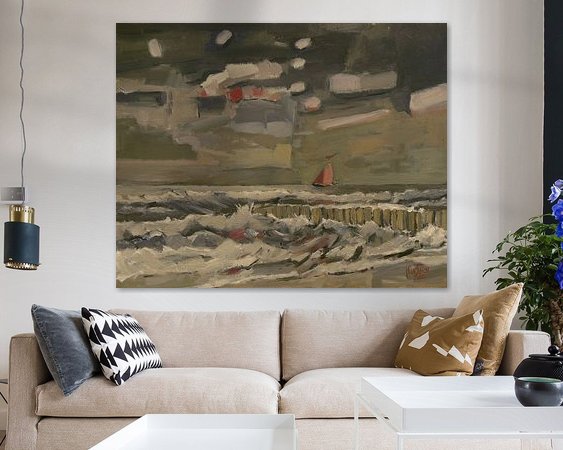 Voorbeeld van het werk in een kamer