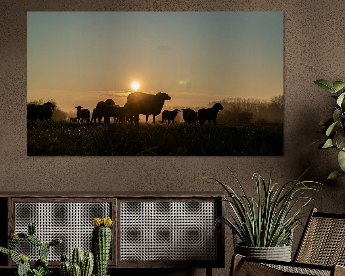 Voorbeeld van het werk in een kamer