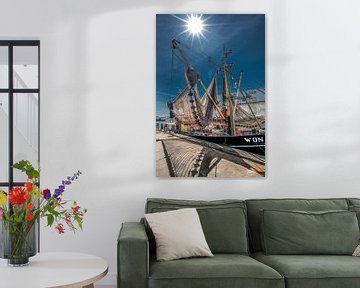 Fishing boat in the port of Makkum on the Frisian IJsselmeer coast by Harrie Muis