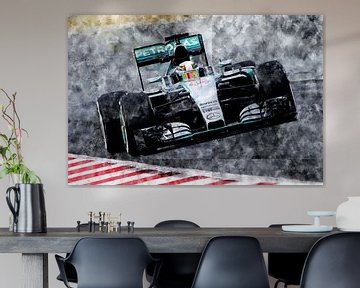 Lewis Hamilton, Mercedes, 2015 van Theodor Decker
