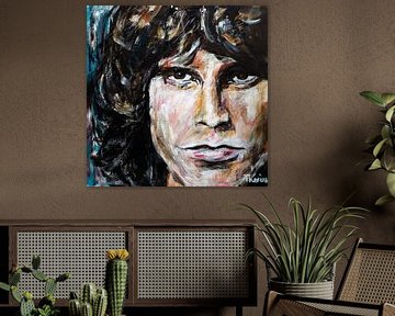 Portrait painting of Jim Morrison. by Therese Brals
