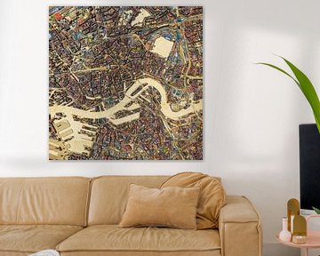 Sloophoutkaart Rotterdam van Frans Blok - foto's, kunst en andere wanddecoratie