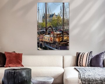 Oude schepen in de Veerhaven Rotterdam van Jeroen Kleiberg