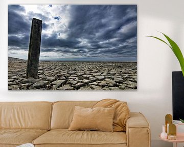 Dry mudflat landscape by Pier de Haan