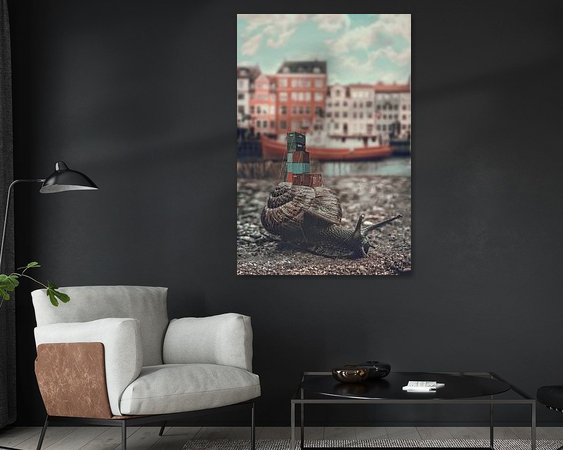 Voorbeeld van het werk in een kamer
