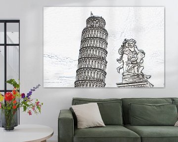 De scheve toren van Pisa, Italië van Gunter Kirsch