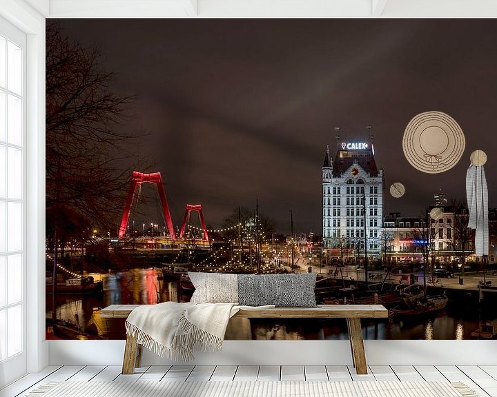 Sfeerimpressie behang: Oudehaven Rotterdam van Karl Smits