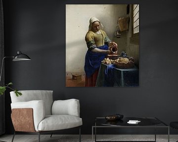 The Milkmaid (mirrored) - Johannes Vermeer