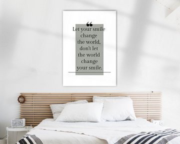 Poster 'Let your smile' in alle mogelijke kleuren! van by Tessa